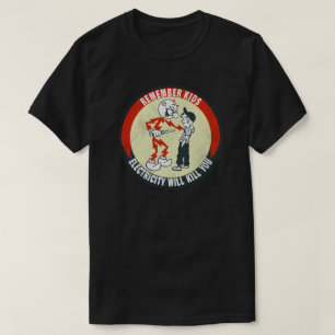 Retro  elektriciteit zal je emblem doden t-shirt