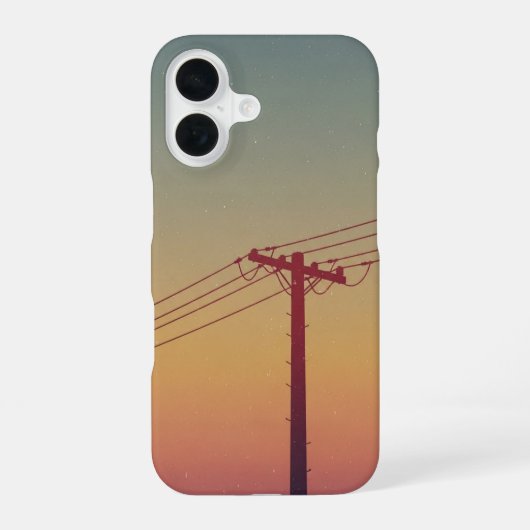 Retro Elektriciteitsmast iPhone 16 Hoesje (Achterkant)