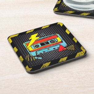Retro elektrische cassette coaster bier onderzetter