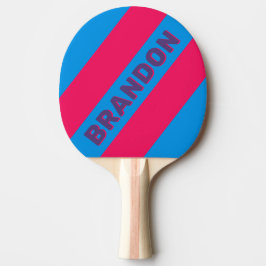 Retro Elektrische Druif Vette Strepen met Naam Tafeltennisbatje