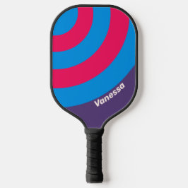 Retro Elektrische Druiven Cirkel Streep met Naam Pickleball Paddle