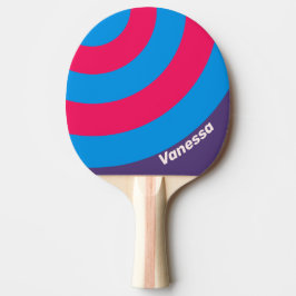 Retro Elektrische Druiven Cirkel Streep met Naam Tafeltennisbatje