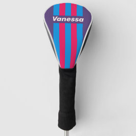 Retro Elektrische Druiven Pin Strepen met Naam Golfheadcover