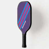 Retro elektrische druivenstrepen met naam pickleball paddle (Links)