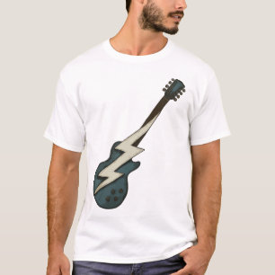Retro elektrische gitaar bliksemflits klassieke ro t-shirt