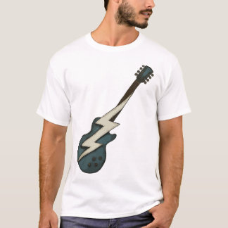 Retro elektrische gitaar bliksemflits klassieke ro t-shirt