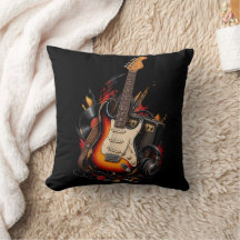 Retro elektrische gitaar en versterker rockmuziek