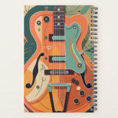 Retro Elektrische Gitaar Illustratie Zakmap Planner (Achterkant)