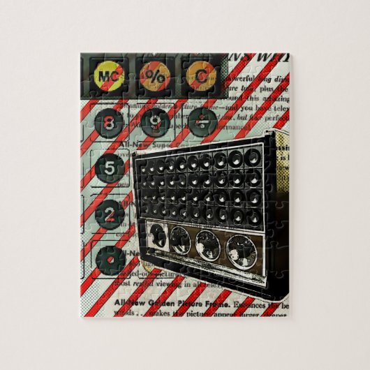 Retro elektronica luidspreker Short Wave Radio Legpuzzel (Verticaal)