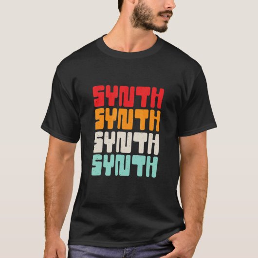 Retro Elektronische Muziek Synth T-shirt (Voorkant)