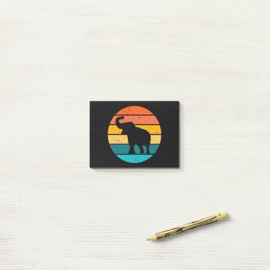 Retro Elephant Post-it® Notes (Op bureau)