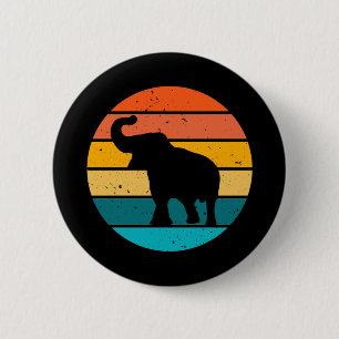 Retro Elephant Ronde Button 5,7 Cm