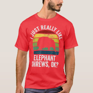 Retro Elephant Shrew Ik hou echt van olifant S T-shirt