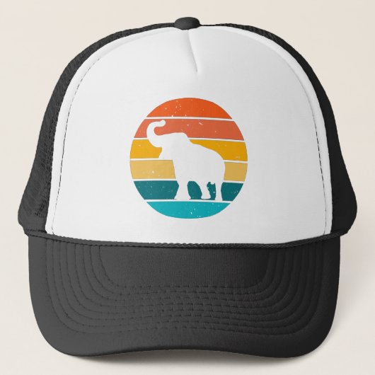 Retro Elephant Trucker Pet (Voorkant)