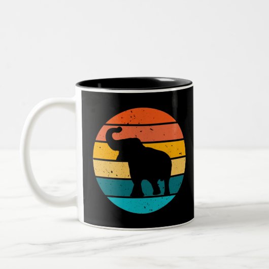 Retro Elephant Tweekleurige Koffiemok (Links)
