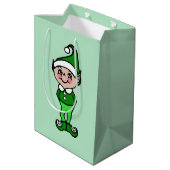 Retro Elf Kerstvakantie Cadeautas (Achterkant Gekanteld)