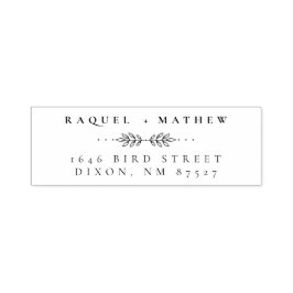 Retro | Eligant Huwelijkspaar Retouradres  Zelfinktende Stempel