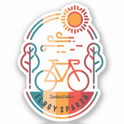 Retro Elroy Sparta Fietsroute Sticker (Voorkant)