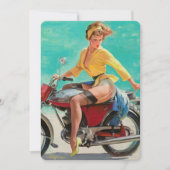  Retro Elvgren Motorfiets Biker Pin-UP Meisje Kaart (Voorkant)