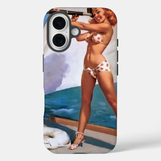 Retro Elvgren Sailing Sailor Pin-up Meisje Case-Mate iPhone Case (Achterkant)
