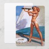 Retro Elvgren Sailing Sailor Pin-up Meisje Kaart (Voorkant / Achterkant)