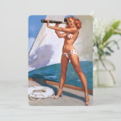 Retro Elvgren Sailing Sailor Pin-up Meisje Kaart (Staand voorkant)