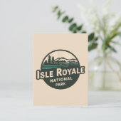 Retro Embleem van het Isle Royale National Park Feestdagenkaart (Staand voorkant)