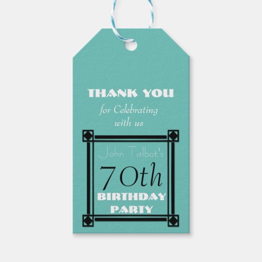 Retro Emerald 70e verjaardag Gepersonaliseerd cade Cadeaulabel (Voorkant)