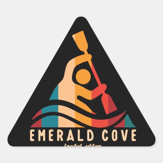 Retro Emerald Cove Kayaking Sticker (Voorkant)