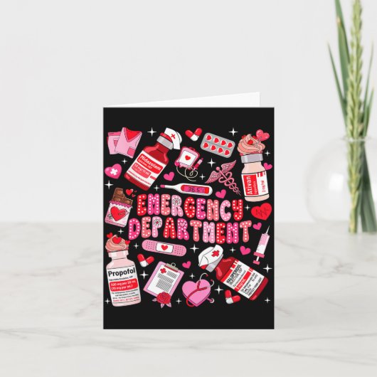 Retro Emergency Department Ed Er Nurse Valentines Kaart (Voorkant)