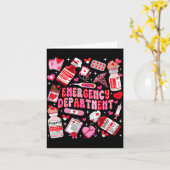 Retro Emergency Department Ed Er Nurse Valentines Kaart (Gele Bloem)