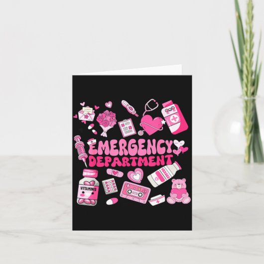 Retro Emergency Department Nk Valentine Er Nurse W Kaart (Voorkant)