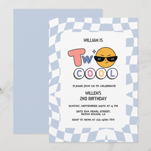 Retro Emoji Twee Cool Wavy Boy 2e Verjaardag Kaart (Voorkant / Achterkant)