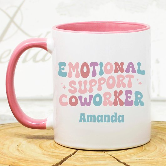 Retro emotional support Coworker funny custom Mok