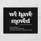 Retro en Boho | Black Moving aankondiging Briefkaart (Voorkant)