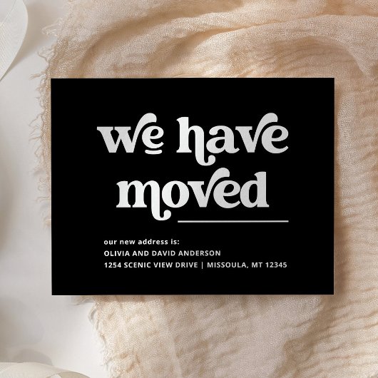 Retro en Boho | Black Moving aankondiging Briefkaart