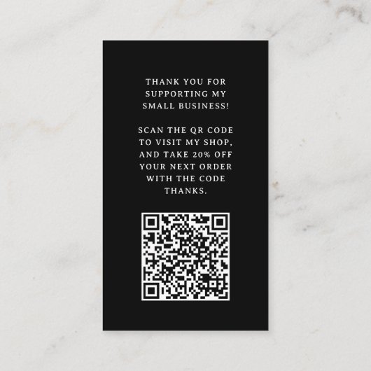 Retro en Boho | Branding Dank u Verpakking Kaart Visitekaartje (Achterkant)