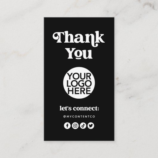 Retro en Boho | Branding Dank u Verpakking Kaart Visitekaartje (Voorkant)