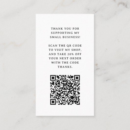 Retro en Boho | Branding Dank u Verpakking Kaart Visitekaartje (Achterkant)