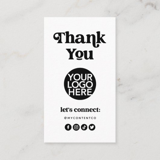 Retro en Boho | Branding Dank u Verpakking Kaart Visitekaartje (Voorkant)