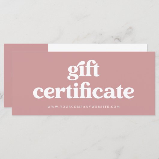 Retro en Boho Dusty Roos | Cadeaubon (Voorkant / Achterkant)