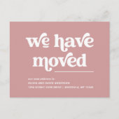 Retro en Boho | Dusty Roos Moving Aankondiging Briefkaart (Voorkant)