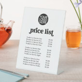 Retro en Boho | Services prijslijst en uw Logo Reclamebord Met Voetstuk (Insitu)