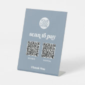 Retro en Boho | Twee manieren om scannable QR-code Reclamebord Met Voetstuk (Voorkant)