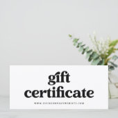 Retro en Boho Zwart en Wit | Cadeaubon (Staand voorkant)