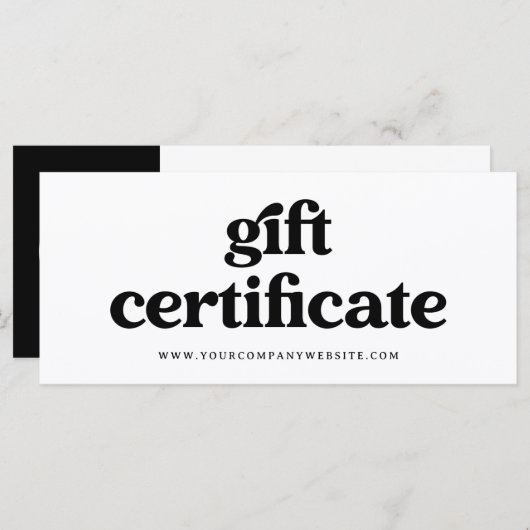 Retro en Boho Zwart en Wit | Cadeaubon (Voorkant / Achterkant)