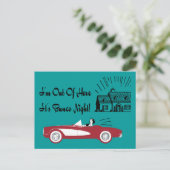 Retro en  Bunco Red Convertible Briefkaart (Staand voorkant)