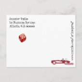 Retro en  Bunco Red Convertible Briefkaart (Achterkant)