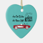 Retro en  Bunco Red Convertible Keramisch Ornament (Rechts)