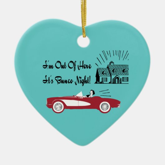 Retro en  Bunco Red Convertible Keramisch Ornament (Voorkant)